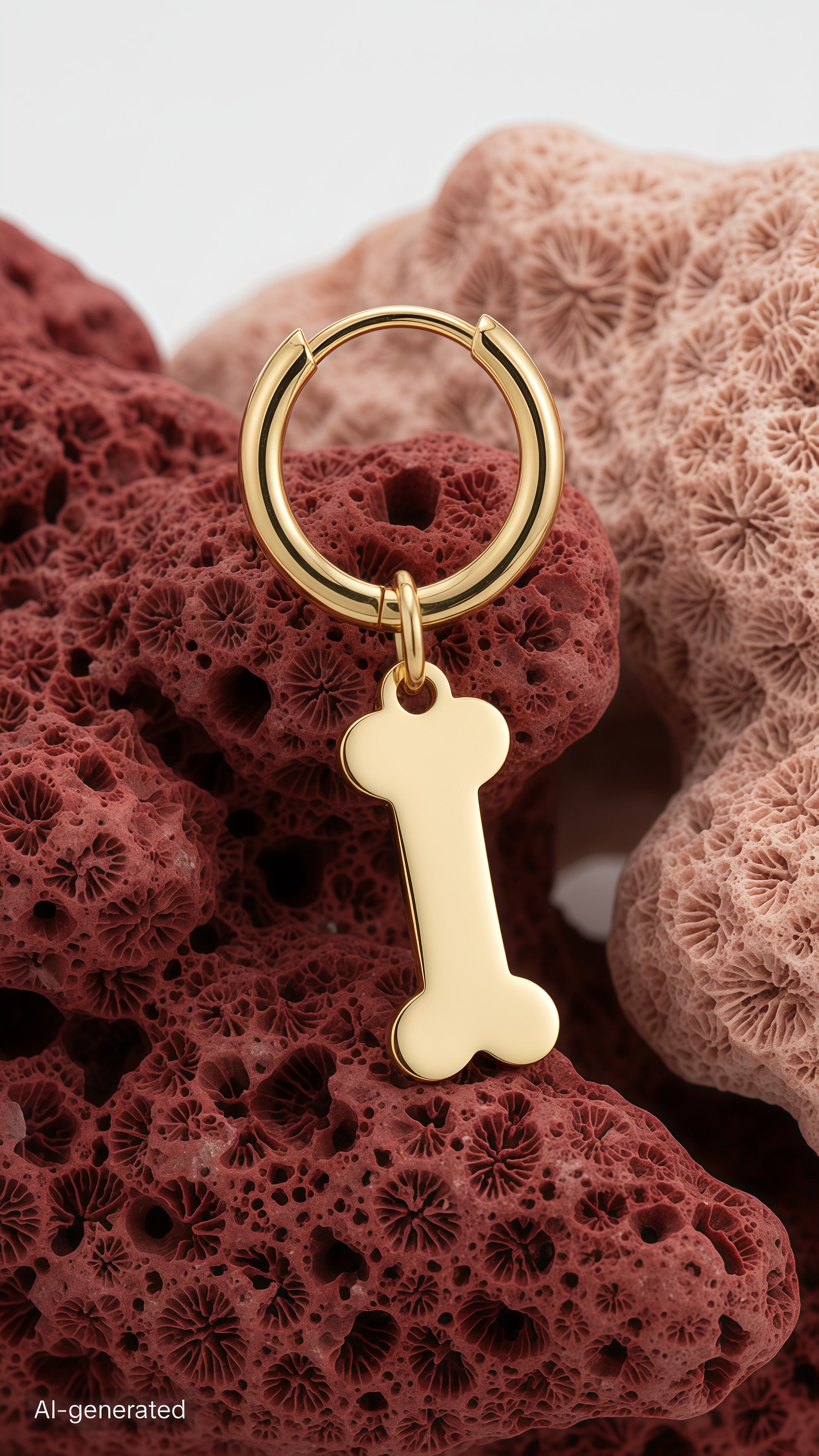 Charm os métal doré pour collier chien cuir végétal – Zumis Paris