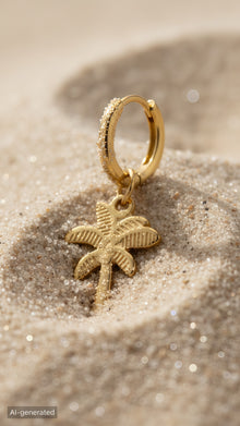 Charm palmier métal doré pour collier chien cuir végétal – Zumis Paris