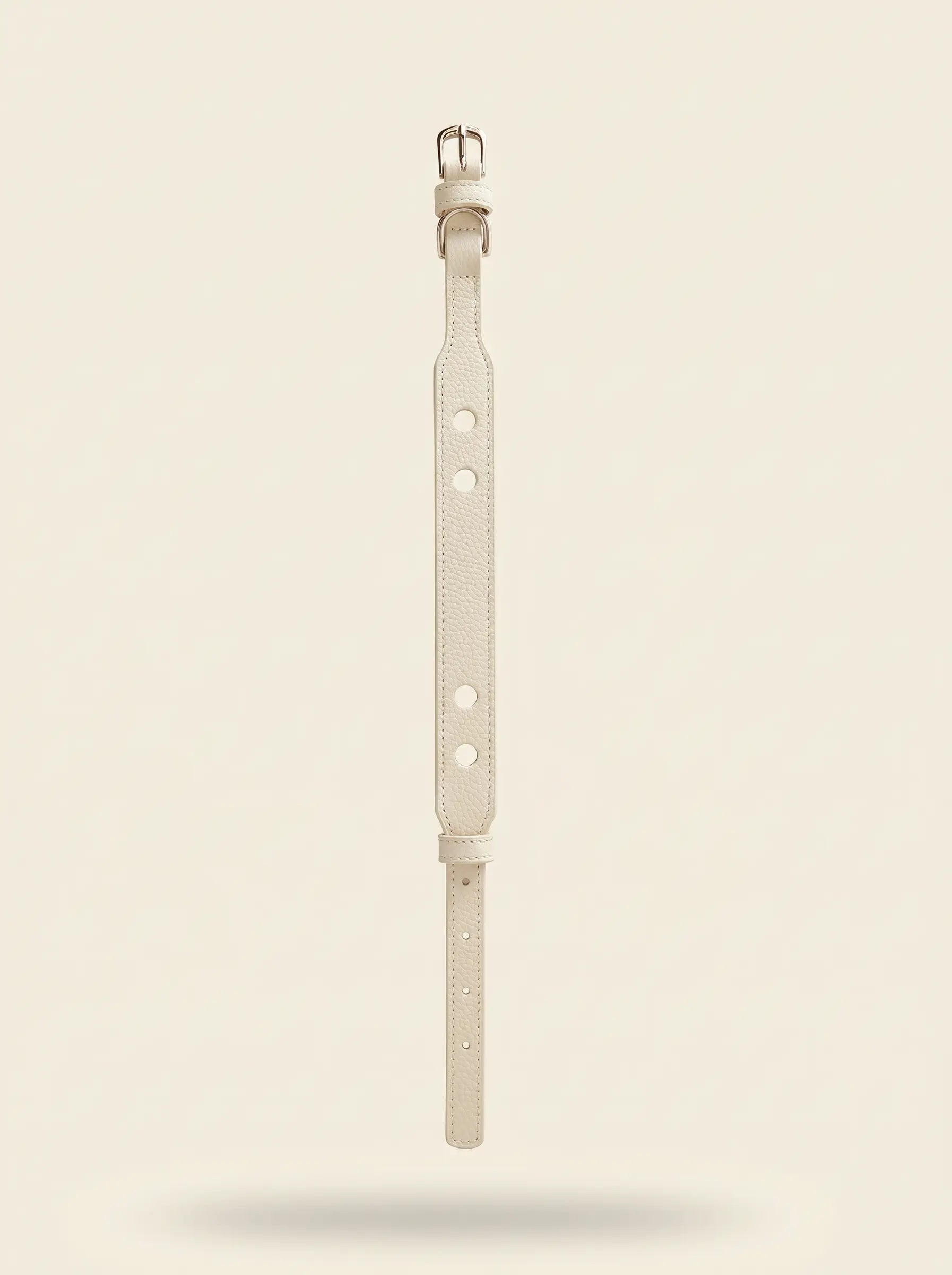 Collier chien cuir végétal blanc Albâtre – Zumis Paris