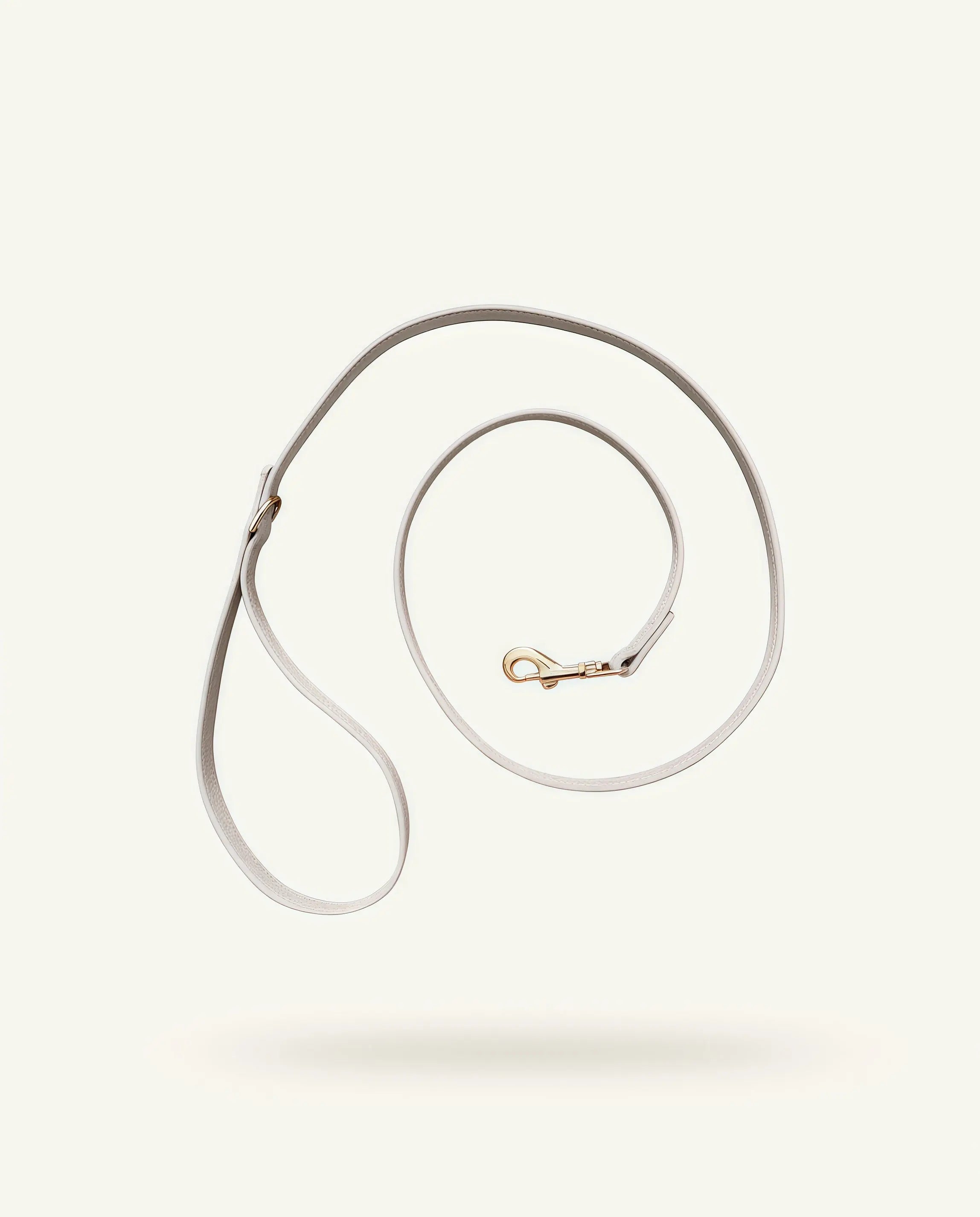 Laisse chien cuir blanc Albâtre – cuir végétal premium – Zumis Paris