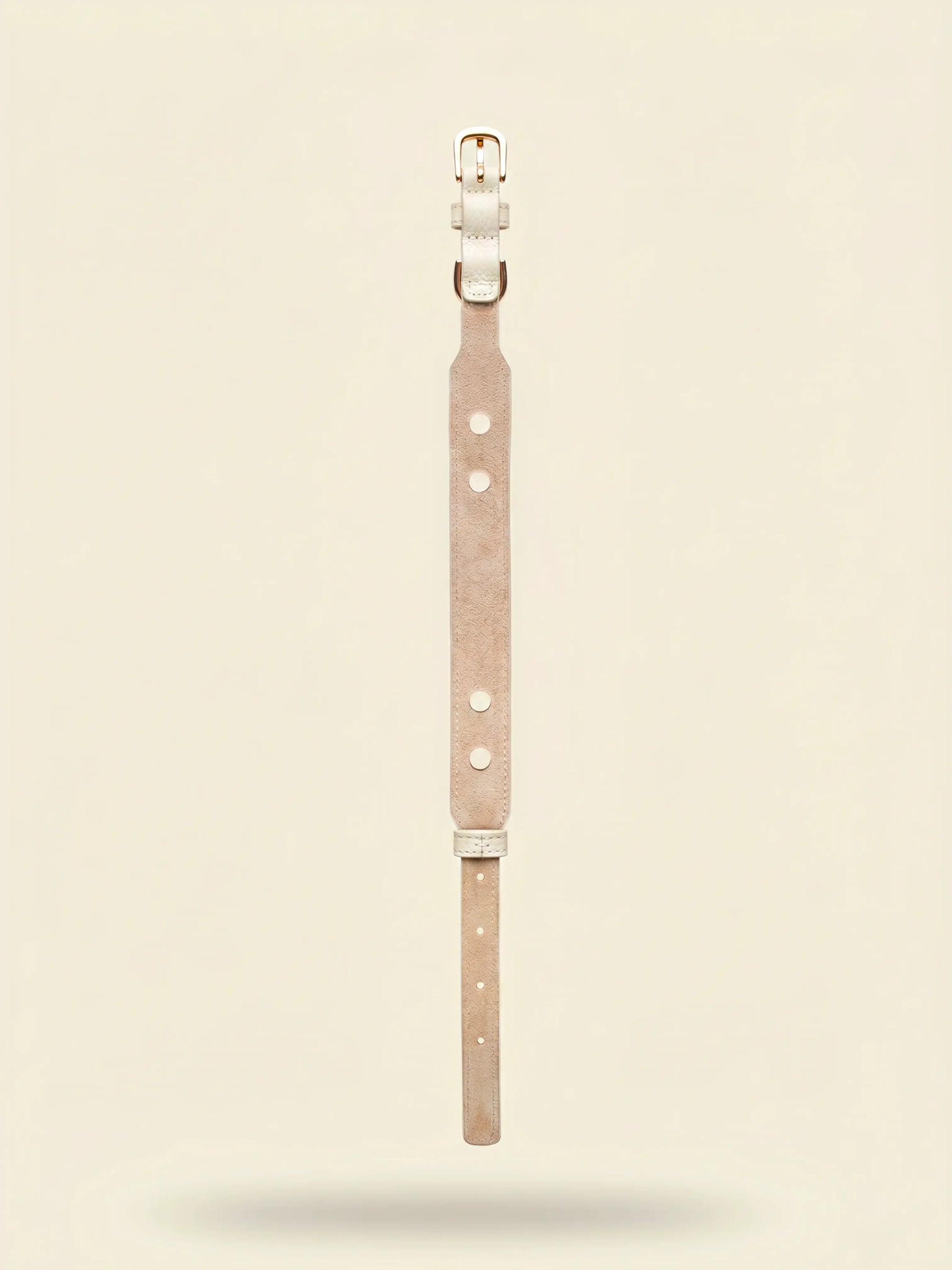 Collier chien cuir végétal blanc Albâtre – Zumis Paris