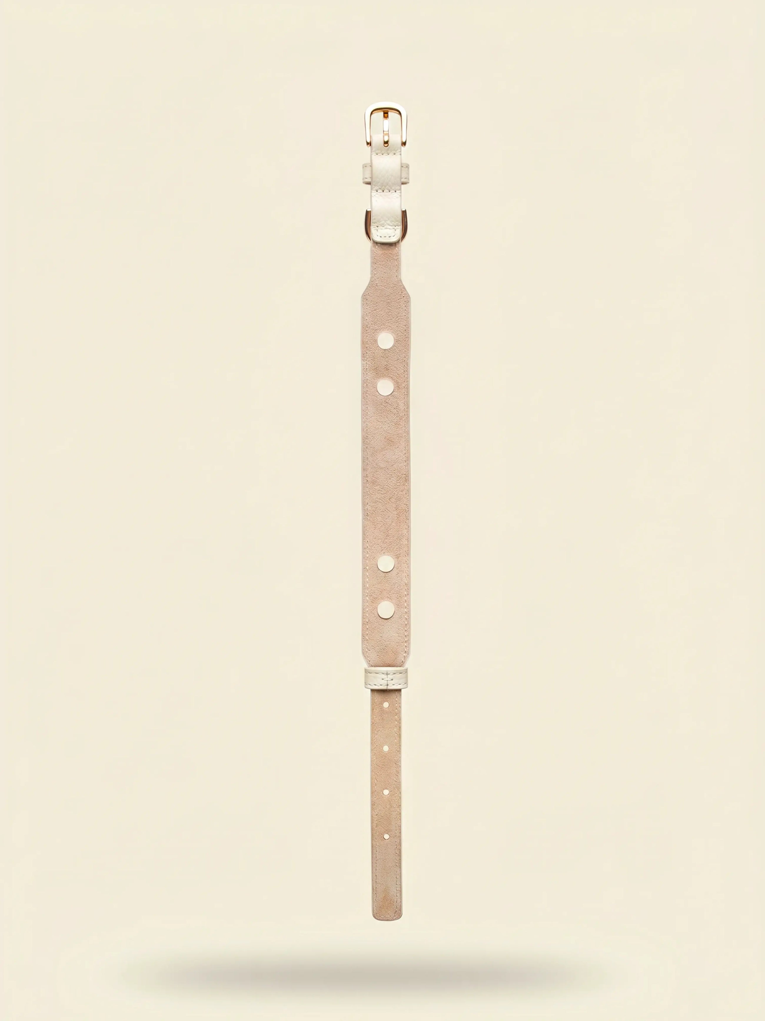 Collier chien cuir végétal blanc Albâtre – Zumis Paris