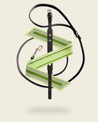 Coffret collier laisse chien Anthracite foulard soie vert Feuille de Sauge – accessoire chien cuir végétal
